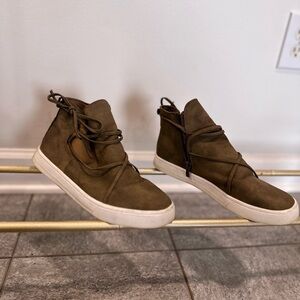 Brown High-Top Sneakers